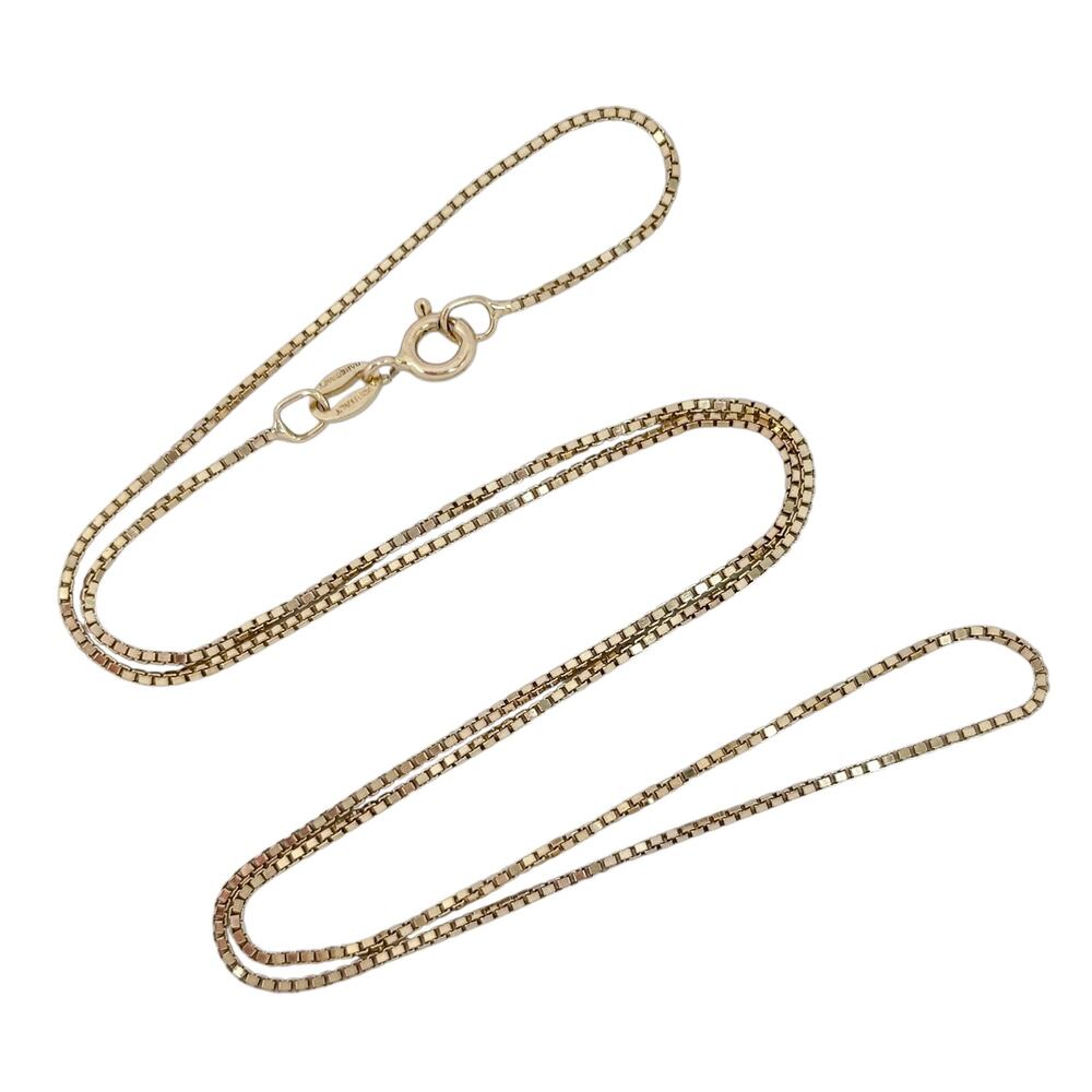 Vintage Italy Danecraft Gold-Tone Sterling Silver 925 Box Chain Necklace 18"